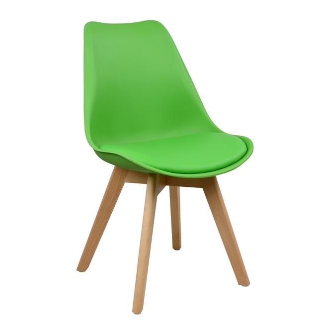 Καρέκλα "VEGAS" από PP/PU σε χρώμα λαχανί 47x56,6x82