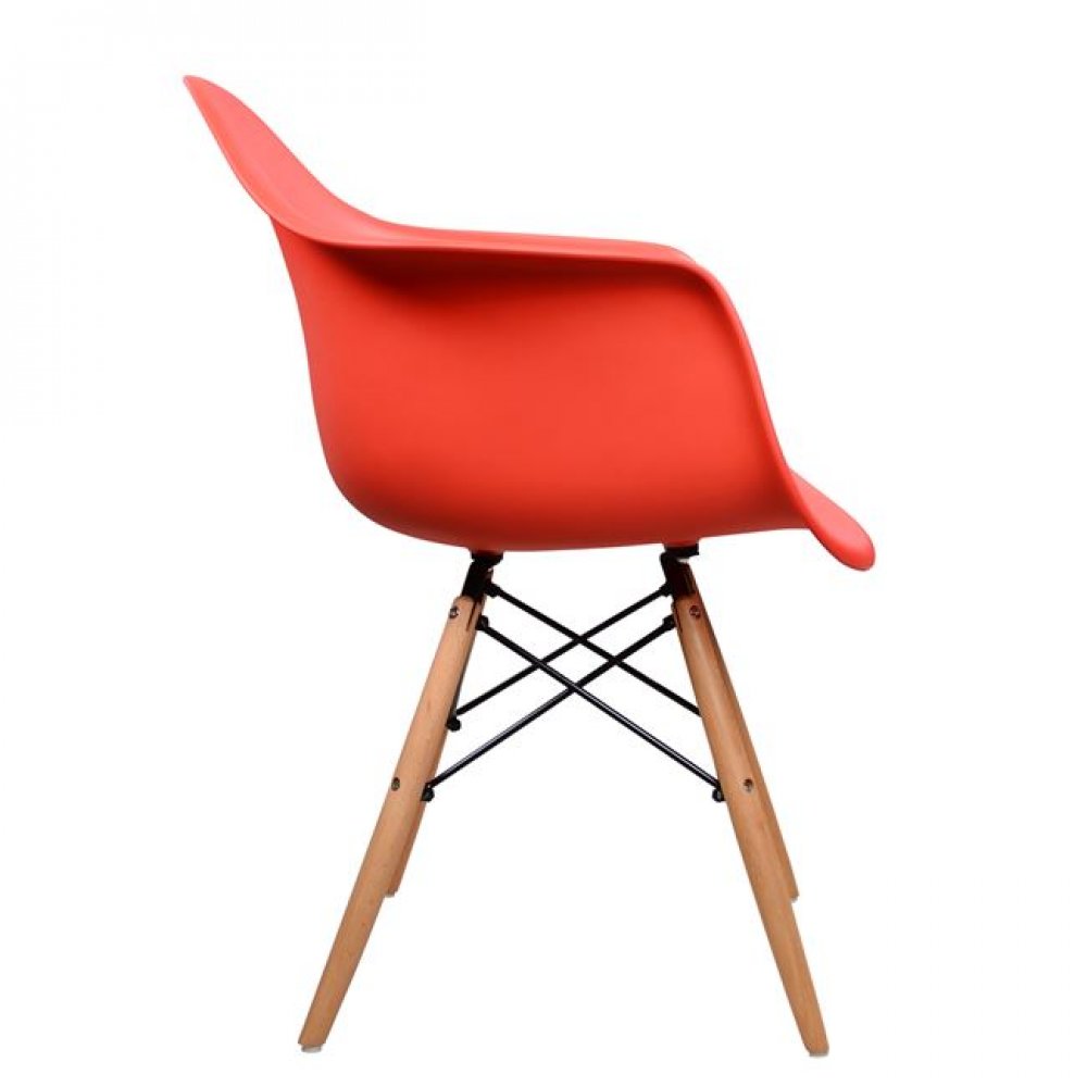 Πολυθρόνα "MIRTO" από PP σε χρώμα κόκκινο/φυσικό 64x60x81