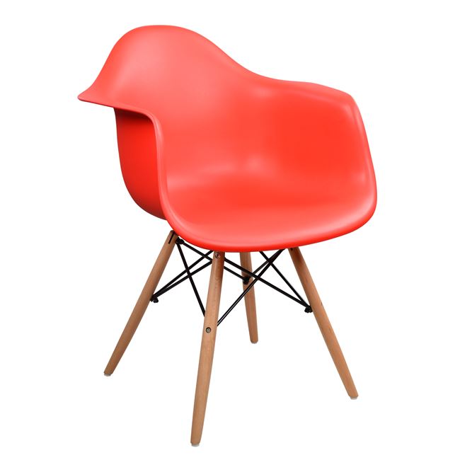 Πολυθρόνα "MIRTO" από PP σε χρώμα κόκκινο/φυσικό 64x60x81