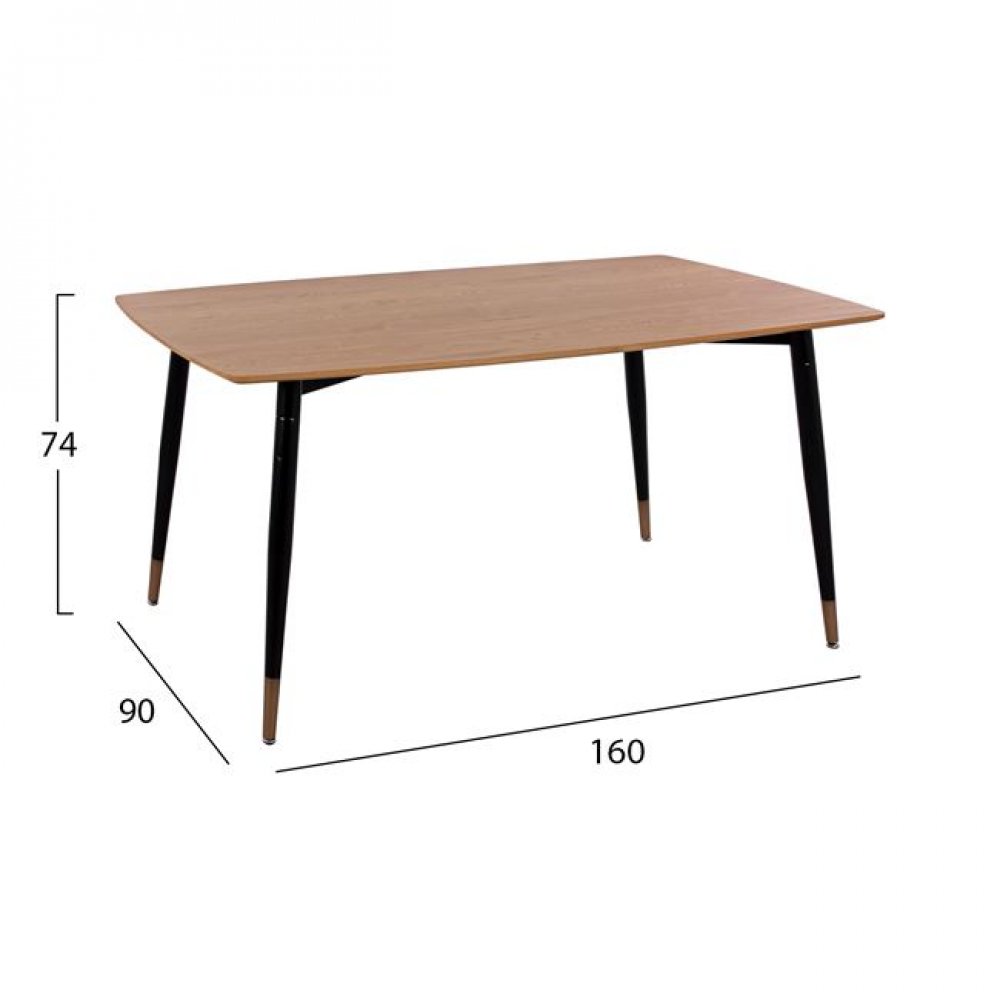 Σετ τραπεζαρίας 5 τεμαχίων σε φυσικό/μπλε χρώμα 160x90x74