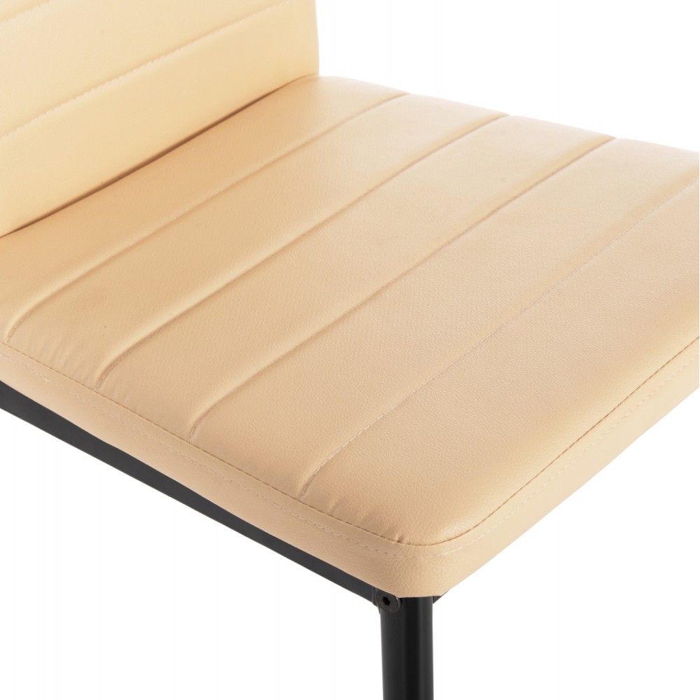 Καρέκλα "LADY" από μέταλλο/PU σε χρώμα καπουτσίνο 40x48x95