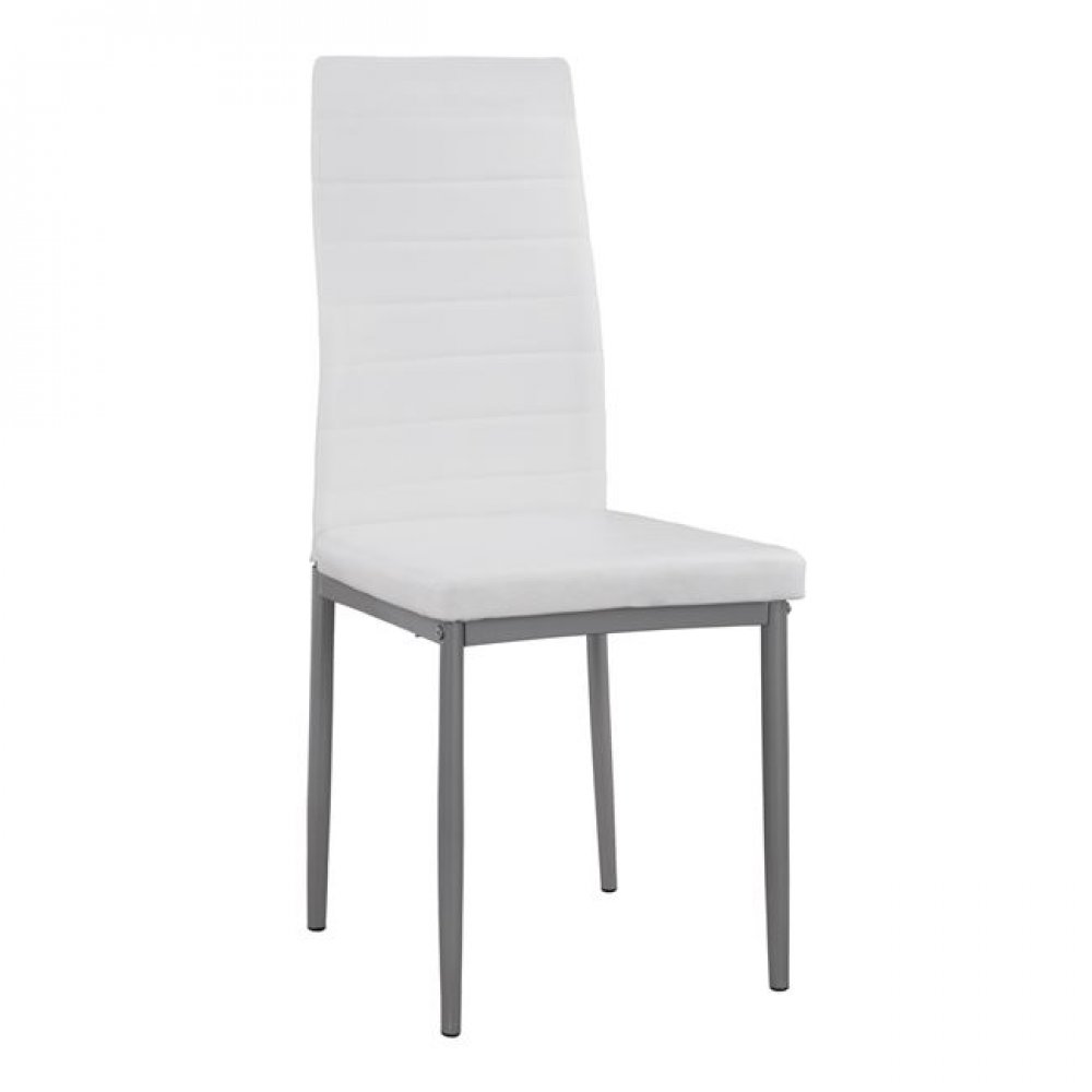 Καρέκλα "LADY" από PU/μέταλλο σε χρώμα λευκό/γκρι 40x48x95