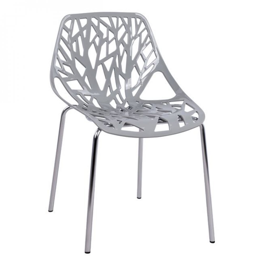 Καρέκλα τραπεζαρίας "ELSA" από PP σε χρώμα γκρι 53x52x82