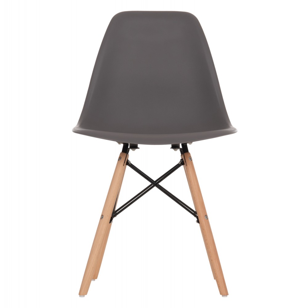 Καρέκλα "TWIST" από ξύλο/PP σε χρώμα γκρι 46x50x82