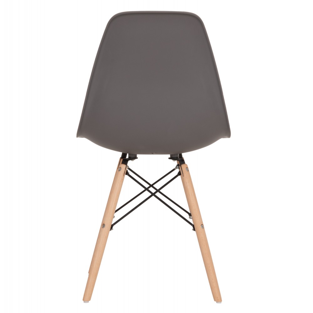 Καρέκλα "TWIST" από ξύλο/PP σε χρώμα γκρι 46x50x82