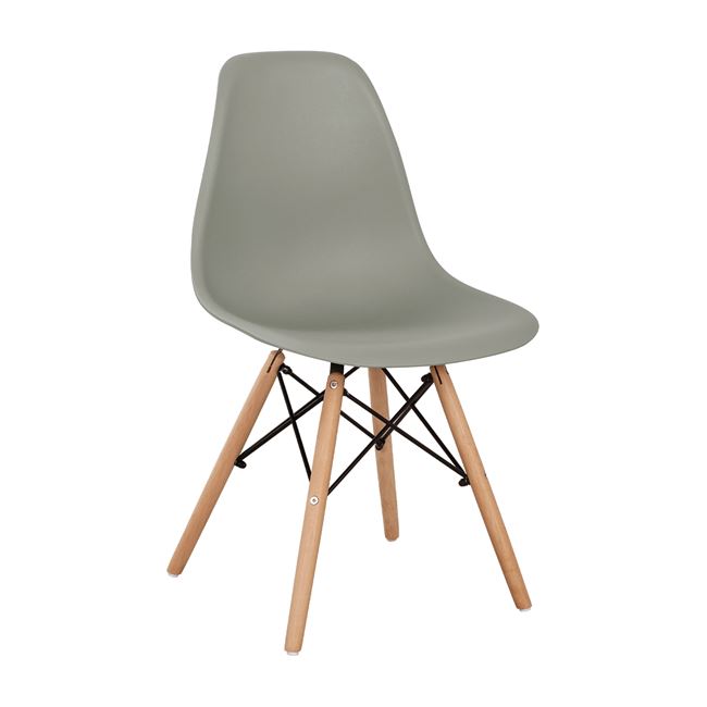 Καρέκλα "TWIST" από ξύλο/PP σε χρώμα γκρι 46x50x82