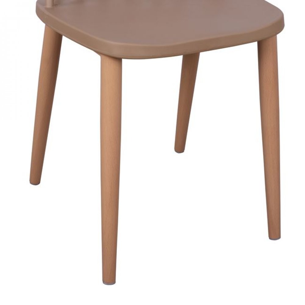 Καρέκλα "VANESSA" από μέταλλο/PP σε χρώμα καπουτσίνο 43x46,5x82