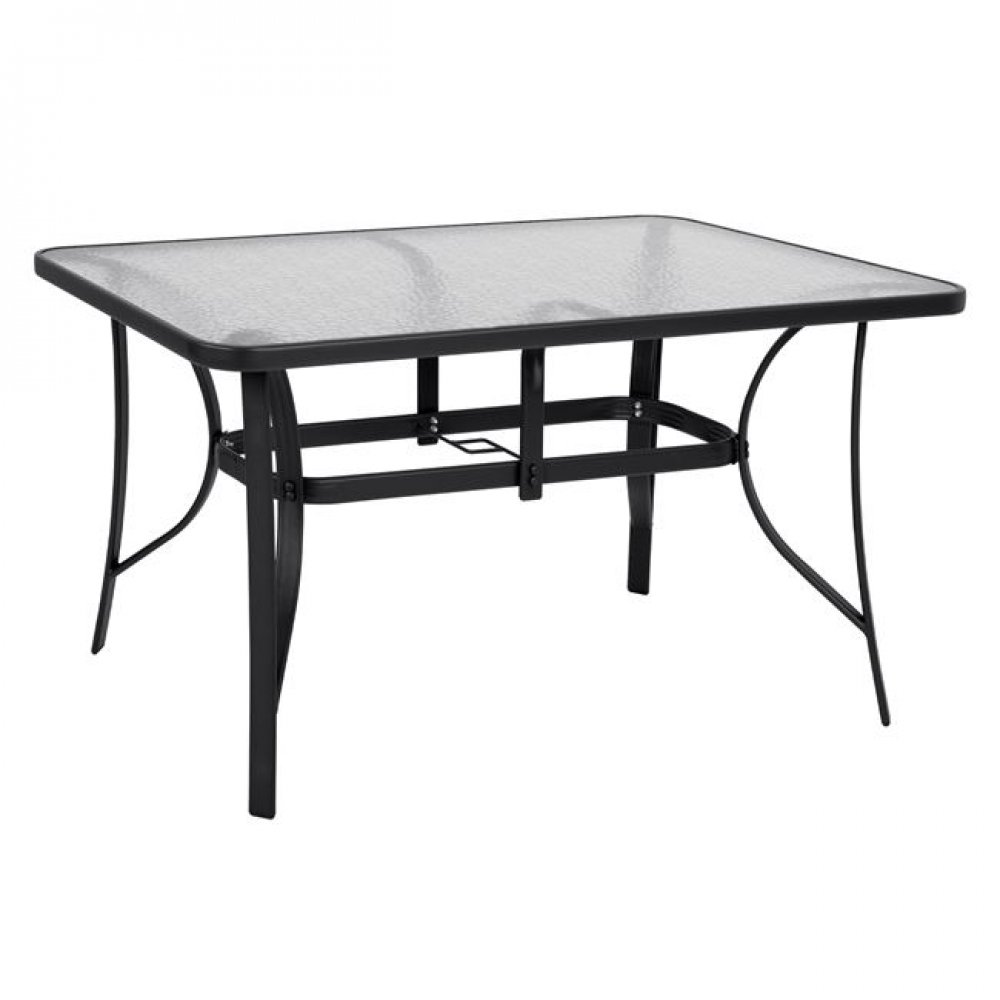 Τραπέζι "BRUNO" από μέταλλο/γυαλί σε χρώμα γκρι 140x80x72