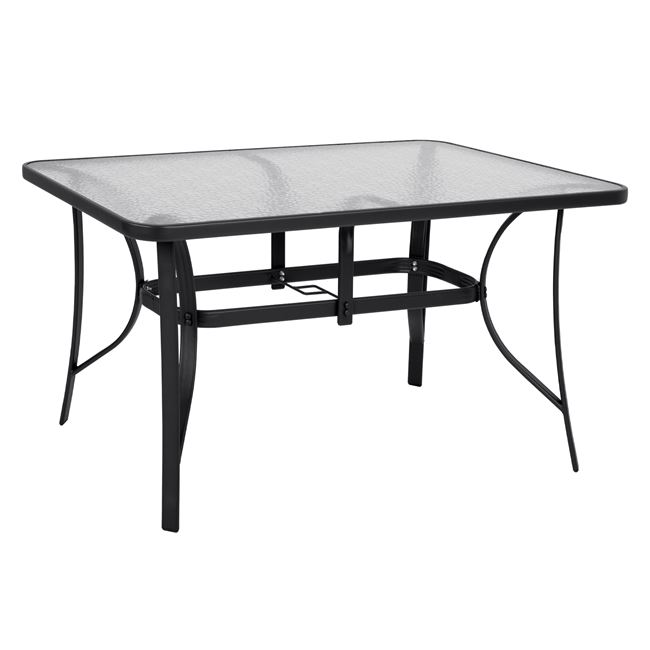 Τραπέζι "BRUNO" από μέταλλο/γυαλί σε χρώμα γκρι 140x80x72