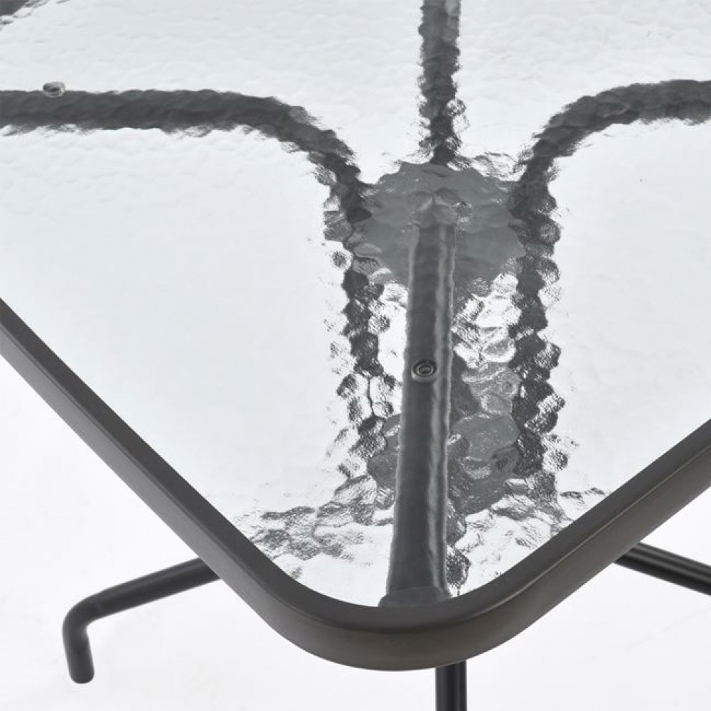 Τραπέζι "FIGO" από μέταλλο/γυαλί σε χρώμα γκρι 60x60x72