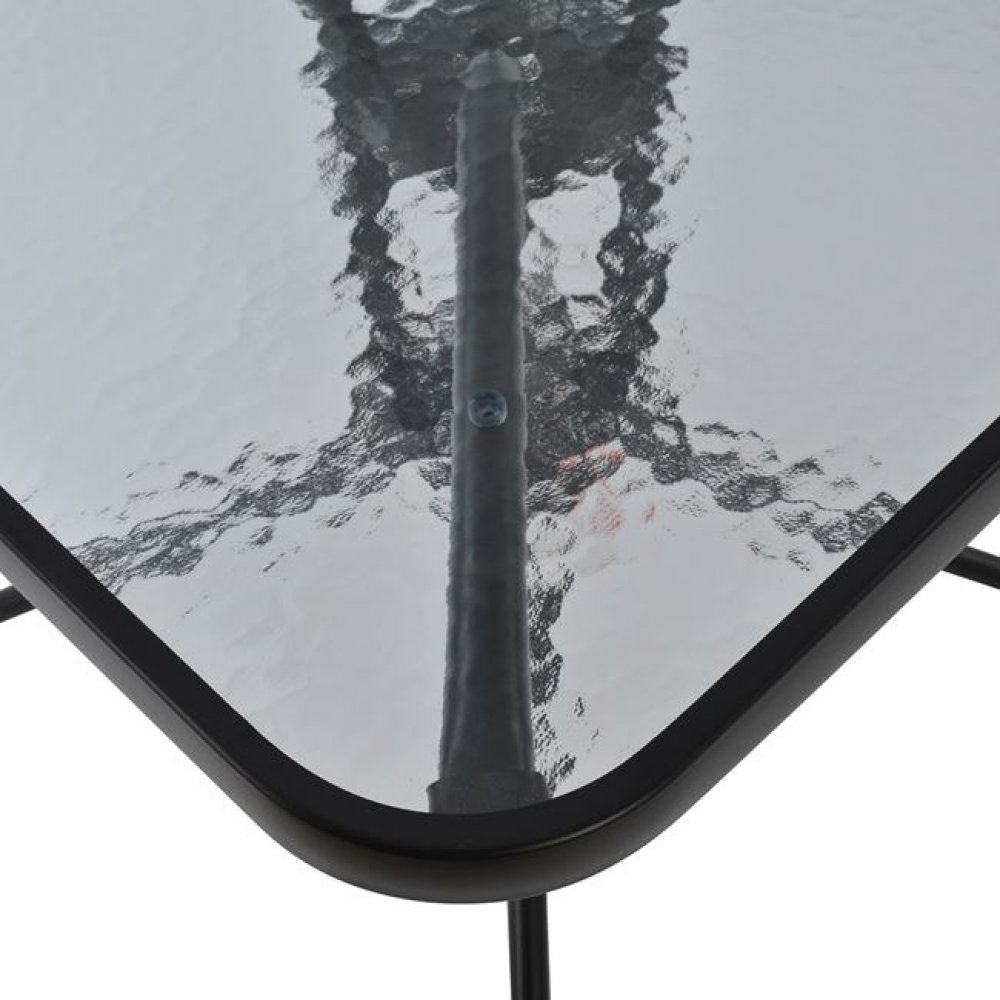 Τραπέζι "FIGO" από μέταλλο/γυαλί σε χρώμα γκρι 70x70x72