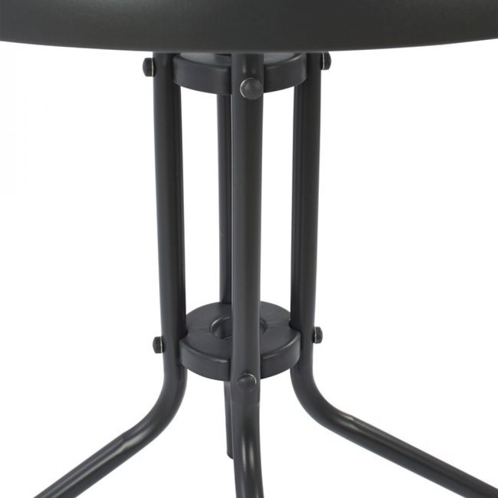 Τραπέζι "LIMA" από μέταλλο/γυαλί σε χρώμα γκρι Φ60x70