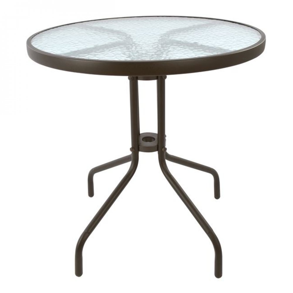 Τραπέζι από μέταλλο/γυαλί σε χρώμα καφέ Φ70x70