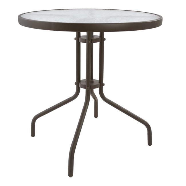 Τραπέζι από μέταλλο/γυαλί σε χρώμα καφέ Φ70x70