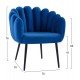Πολυθρόνα "VIVIEN" από ύφασμα βελούδο/μέταλλο σε χρώμα μπλε/μαύρο 67x64x77
