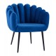 Πολυθρόνα "VIVIEN" από ύφασμα βελούδο/μέταλλο σε χρώμα μπλε/μαύρο 67x64x77