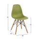 Καρέκλα "TWIST" από PP/ξύλο σε χρώμα λαχανί/φυσικό 46x53x82