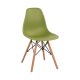 Καρέκλα "TWIST" από PP/ξύλο σε χρώμα λαχανί/φυσικό 46x53x82