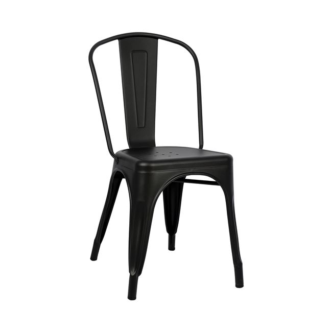 Καρέκλα "MELITA" από μέταλλο σε χρώμα μαύρο ματ 45x47x85