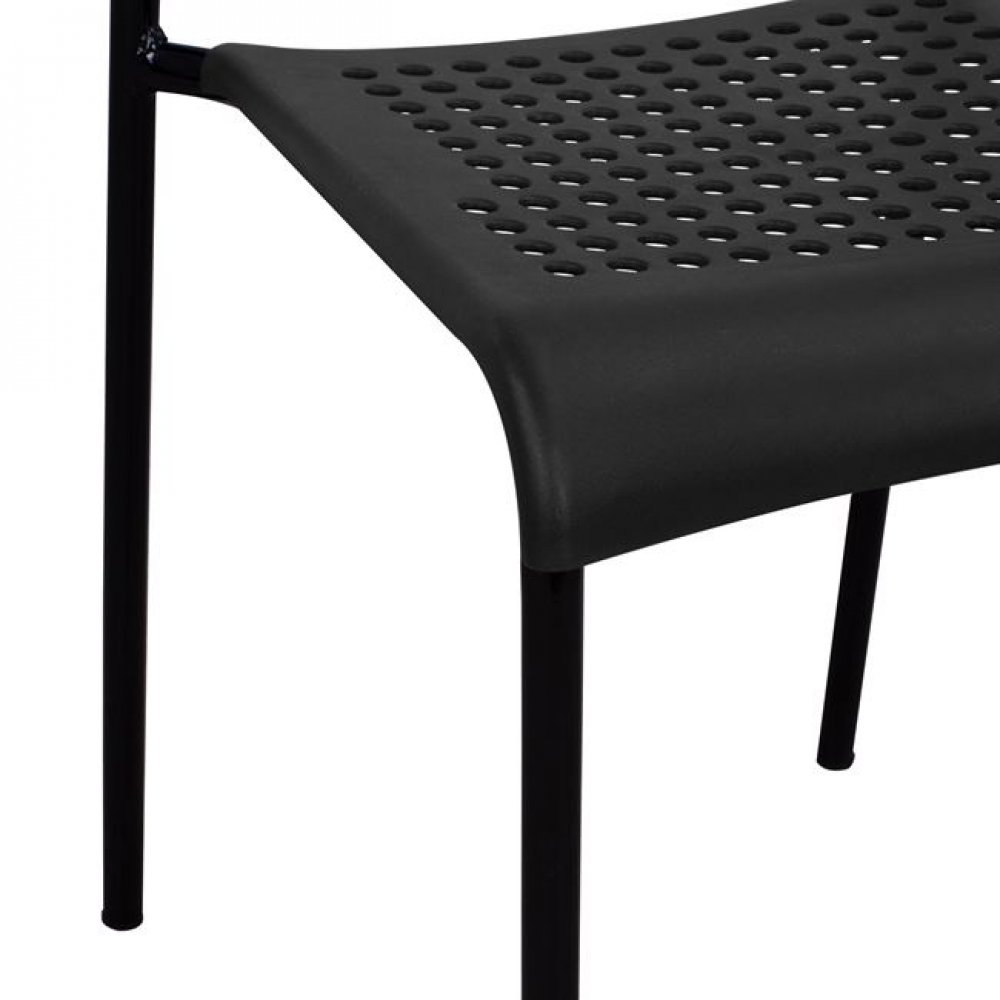 Καρέκλα "LIAM" από μέταλλο/PP σε χρώμα μαύρο 38x47x76