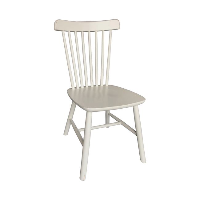 Καρέκλα "LUCIEN" από ξύλο σε χρώμα αντικέ λευκό 48x54x86
