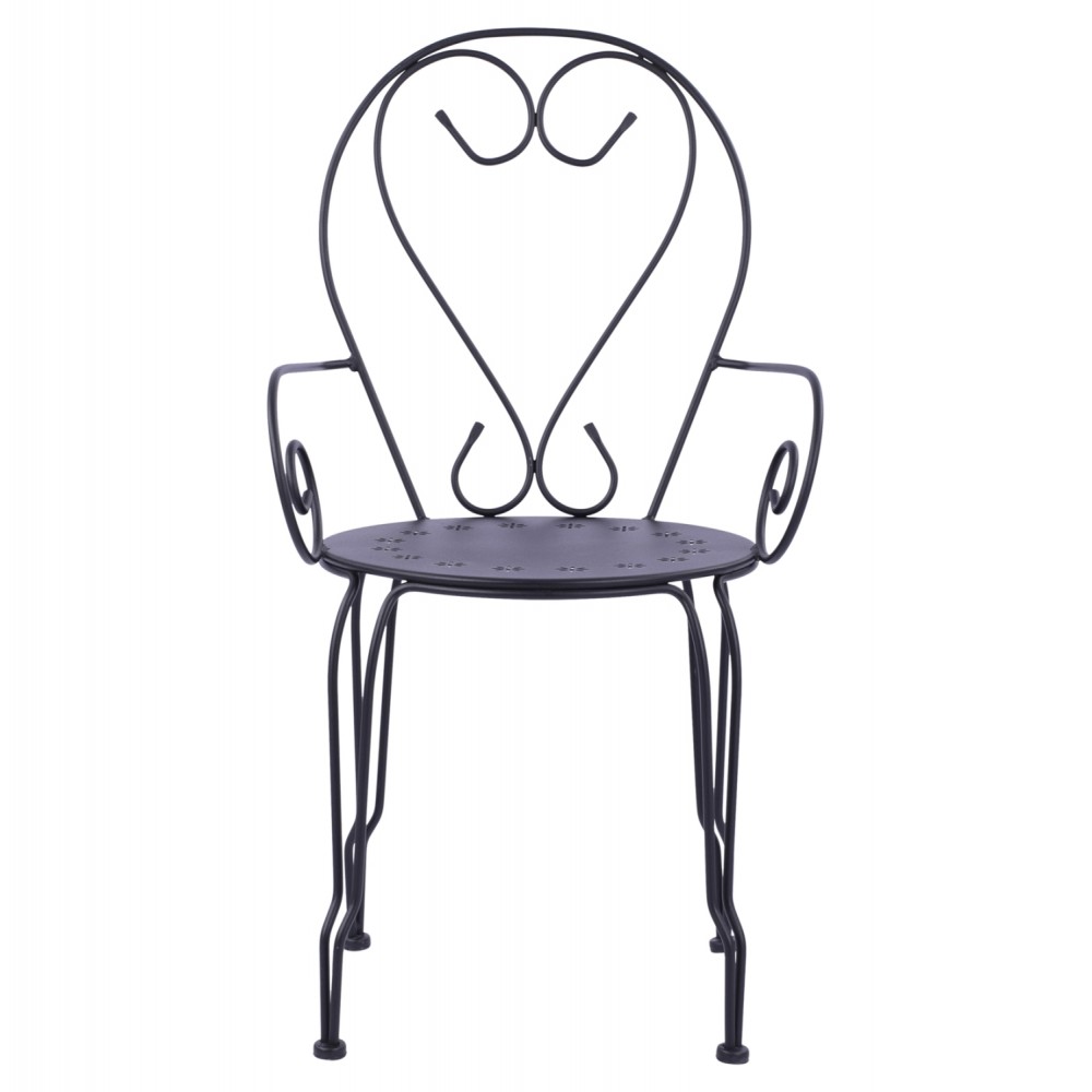 Πολυθρόνα "AMORE" από μέταλλο σε χρώμα μαύρο 49x48x90