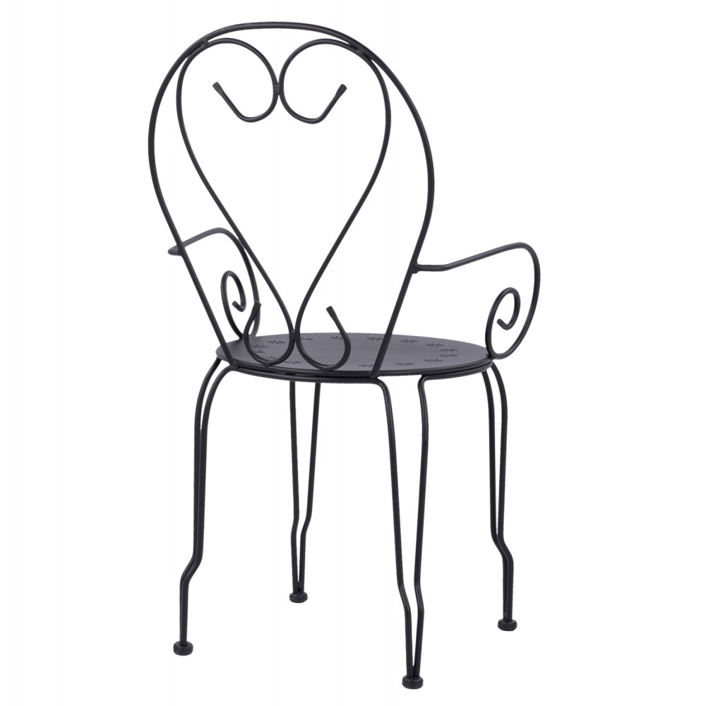 Πολυθρόνα "AMORE" από μέταλλο σε χρώμα μαύρο 49x48x90