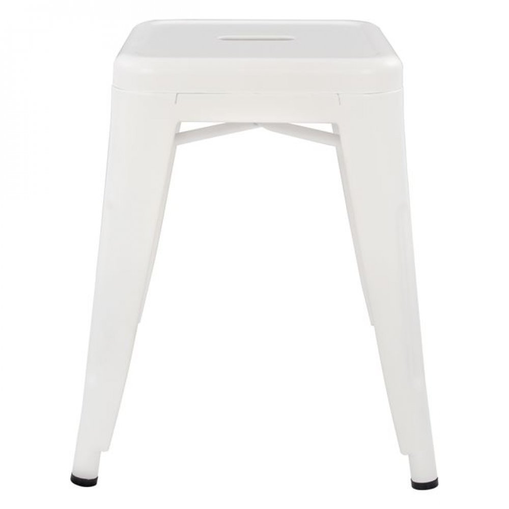 Σκαμπό "MELITA" μεταλλικό σε χρώμα λευκό 39x39x46