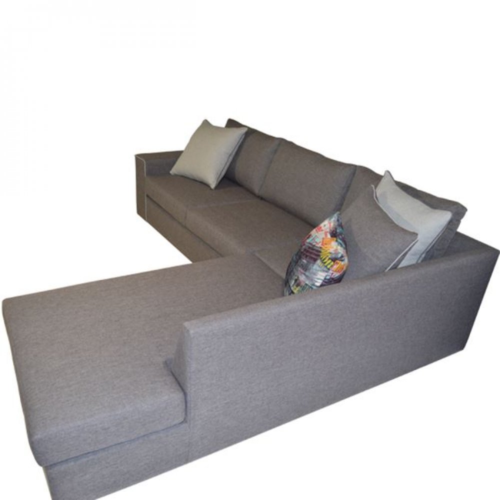 Καναπές γωνία "HOME" από ύφασμα σε χρώμα καφέ 270x220