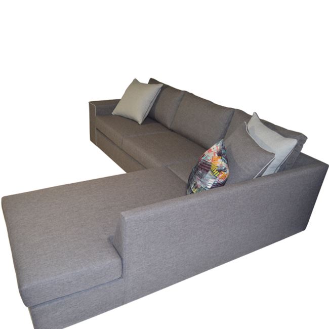 Καναπές γωνία "HOME" από ύφασμα σε χρώμα καφέ 270x220