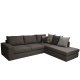 Καναπές γωνία "HOME" από ύφασμα σε χρώμα καφέ 270x220