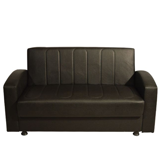 Καναπές "DIMOS" διθέσιος από pu σε μαύρο χρώμα 155x85x95