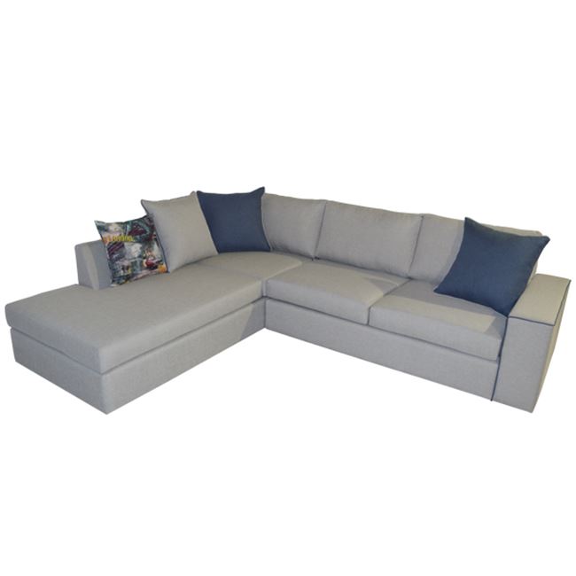 Καναπές γωνία "HOME" από ύφασμα σε χρώμα γκρι 270x220