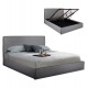 Κρεβάτι "ALLIE" με αποθηκευτικό χώρο από ύφασμα σε χρώμα γκρι 160x200