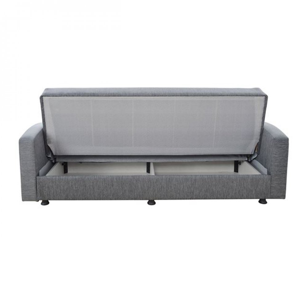 Καναπές κρεβάτι "DIMOS" τριθέσιος από ύφασμα σε χρώμα γκρι 220x77x83