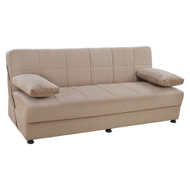 Καναπές κρεβάτι "EGE" τριθέσιος από ύφασμα σε χρώμα μπεζ 194x74x83