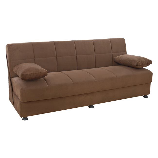 Καναπές κρεβάτι "EGE" τριθέσιος από ύφασμα σε χρώμα καφέ 194x74x83