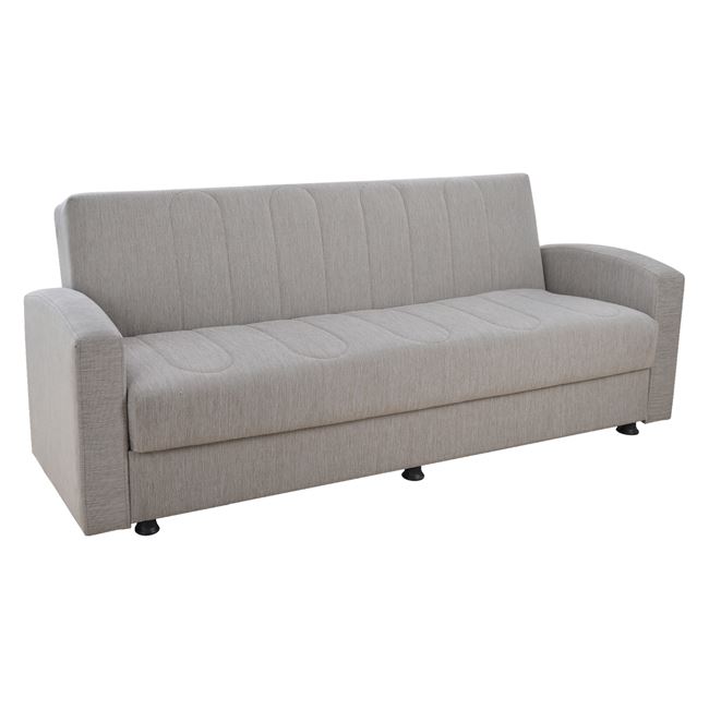 Καναπές κρεβάτι "DIMOS" τριθέσιος από ύφασμα σε χρώμα μπεζ 220x77x83