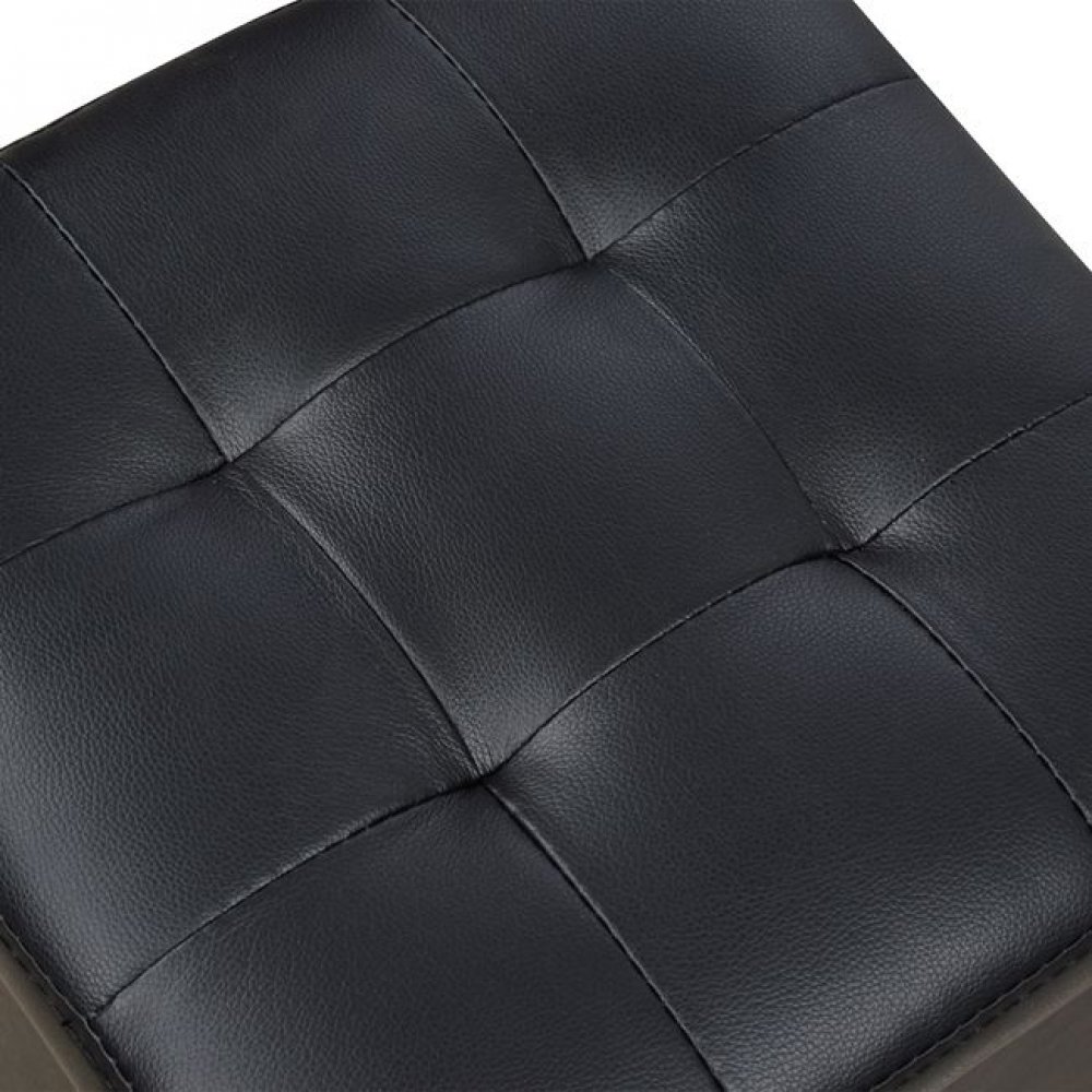 Σκαμπό βοηθητικό "CUBE" με αποθηκευτικό χώρο από PU σε χρώμα μαύρο 36,5x36,5x36