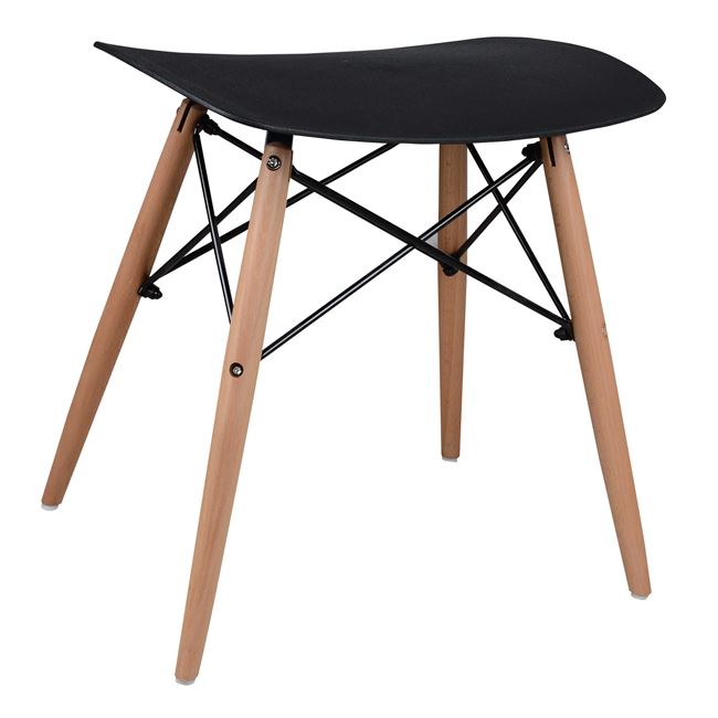 Σκαμπό βοηθητικό "ΤΟΝΙΑ" από ξύλο/PP σε χρώμα φυσικό/μαύρο ματ 47x34,5x46,5