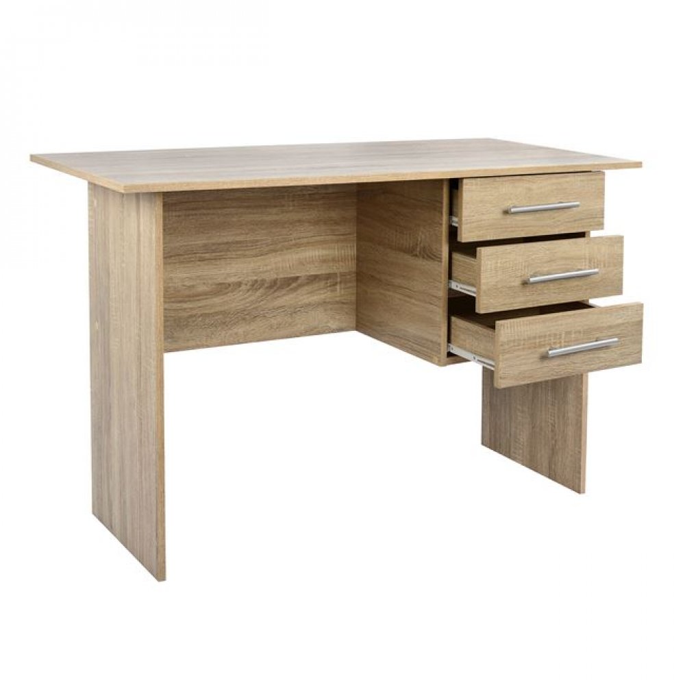 Γραφείο εργασίας "ENSLEY" με τρία συρτάρια σε χρώμα σονόμα 120x60x76