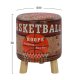 Σκαμπό "BASKETBALL" βοηθητικό από PU/ξύλο πολύχρωμο Φ30x38