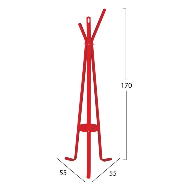 Καλόγερος "STAN" από ξύλο σε χρώμα κόκκινο 55x55x170