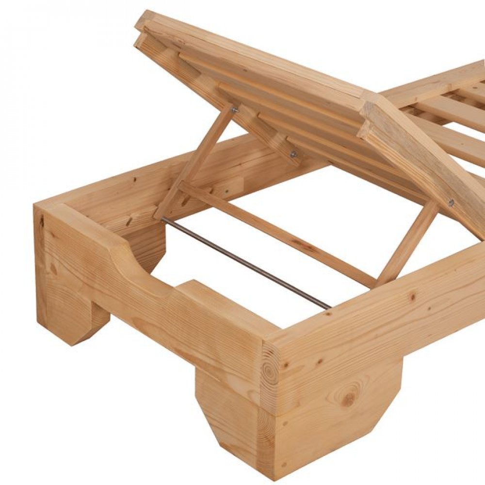 Ξαπλώστρα "ΜΑΚΕΔΟΝΙΑ" βαρέως τύπου από ξύλο σε χρώμα φυσικό 204x77,5x29