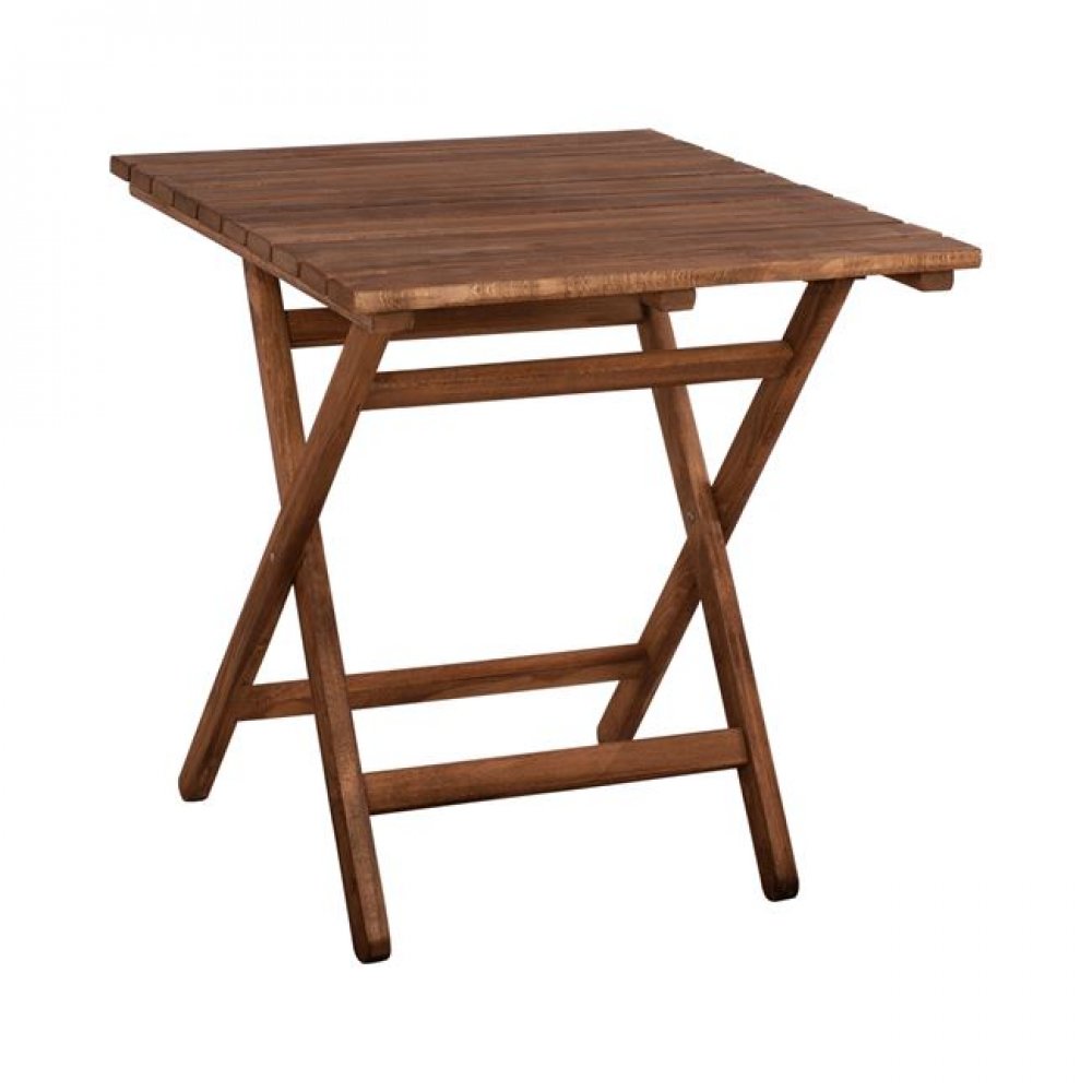 Τραπέζι σκηνοθέτη "ΛΗΜΝΟΣ" από ξύλο μασίφ σε χρώμα καρυδί 70x70x75