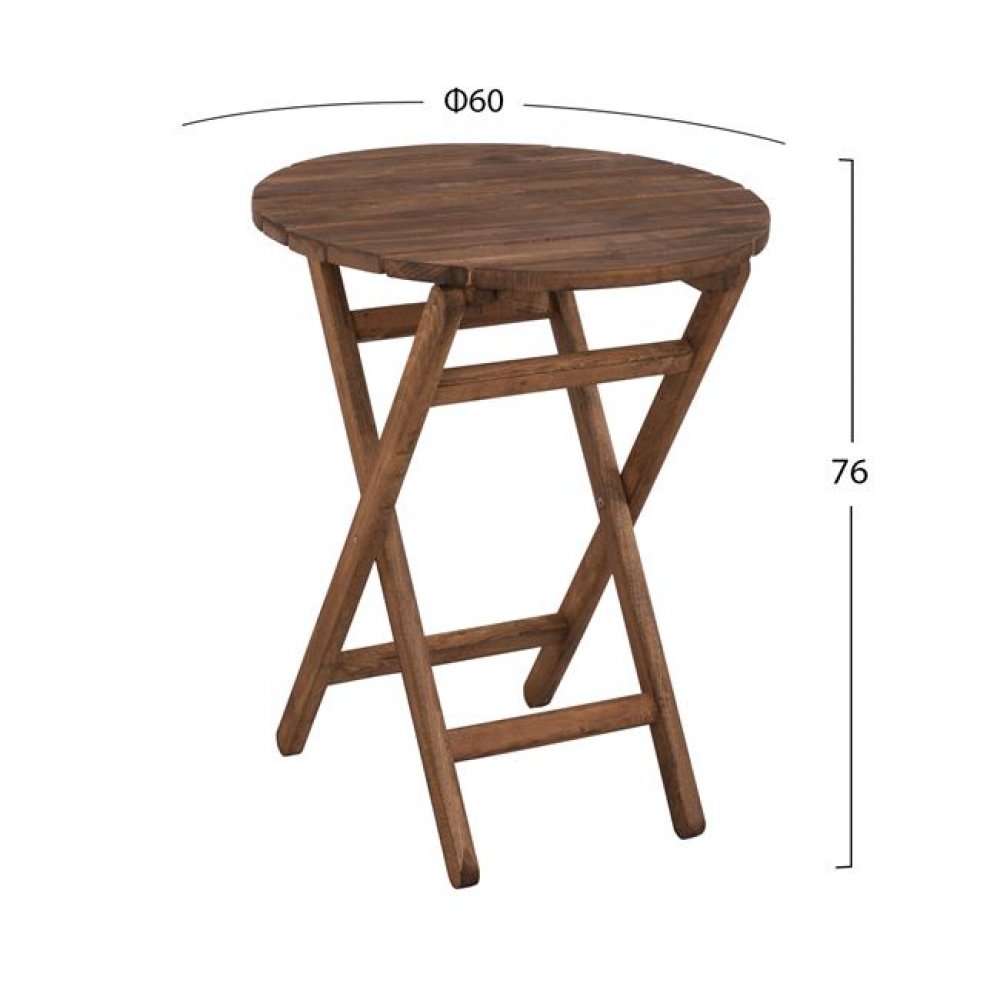 Τραπέζι σκηνοθέτη "ΛΗΜΝΟΣ" από ξύλο μασίφ σε χρώμα καρυδί Φ60x76