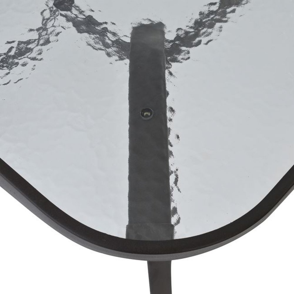 Τραπέζι κήπου "BRUNO" από μέταλλο-γυαλί σε καφέ χρώμα 160x90x72