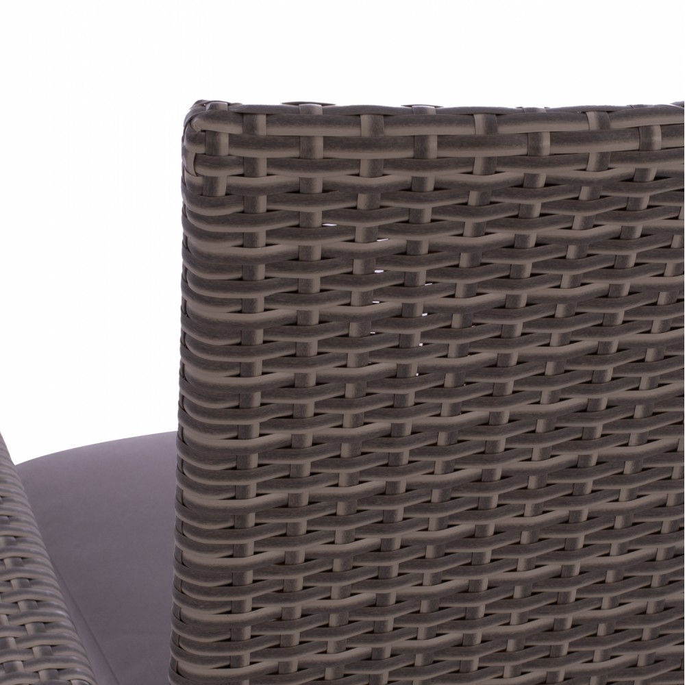 Πολυθρόνα με μαξιλάρι στοιβαζόμενη από μέταλλο/wicker σε χρώμα γκρι 55x64x93,5