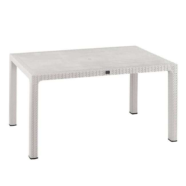 Τραπέζι εξωτερικού χώρου από PP/rattan σε χρώμα λευκό 150x90x73,5