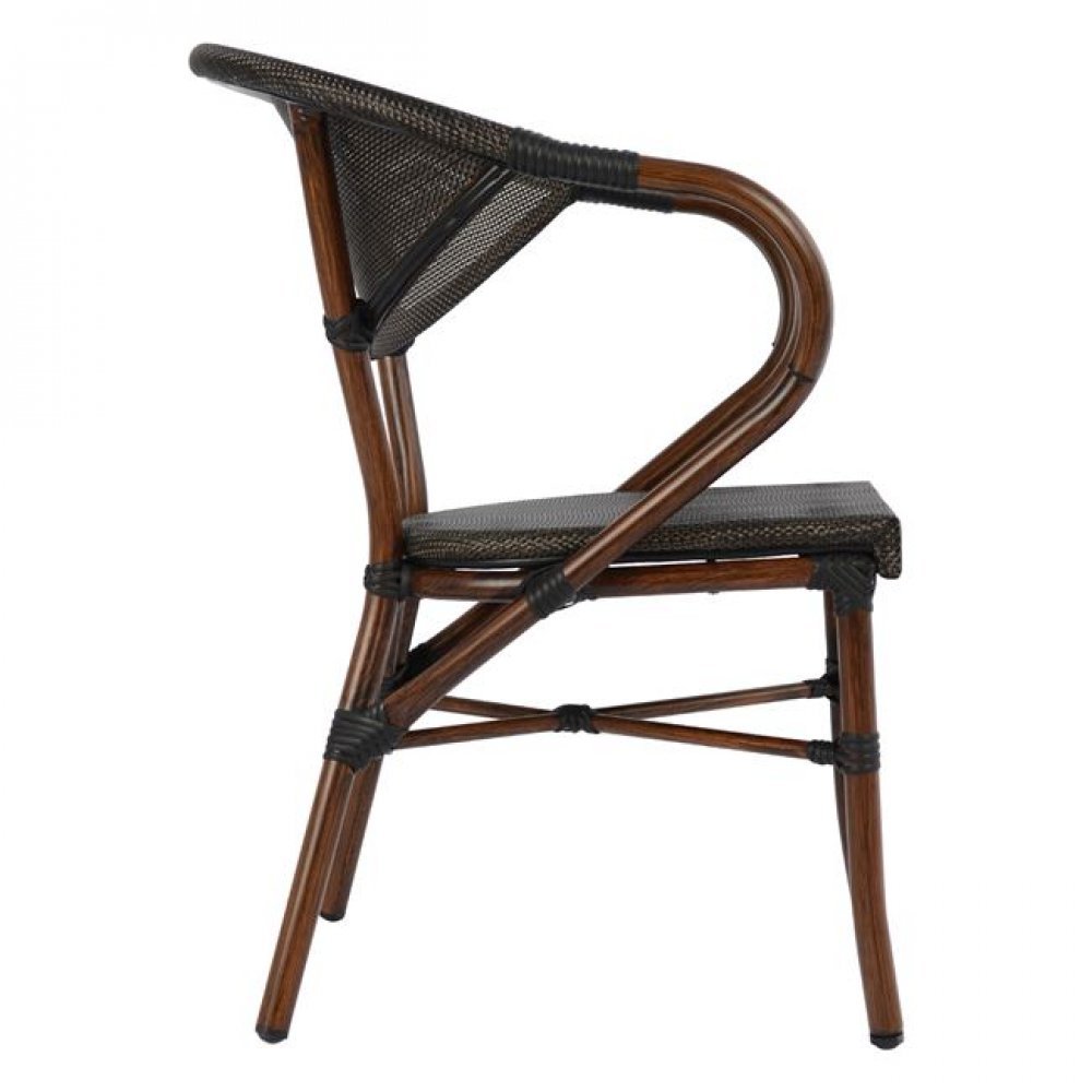 Πολυθρόνα "BAMBOO LOOK" από αλουμίνιο/ύφασμα σε χρώμα καφέ 60,5x59x81